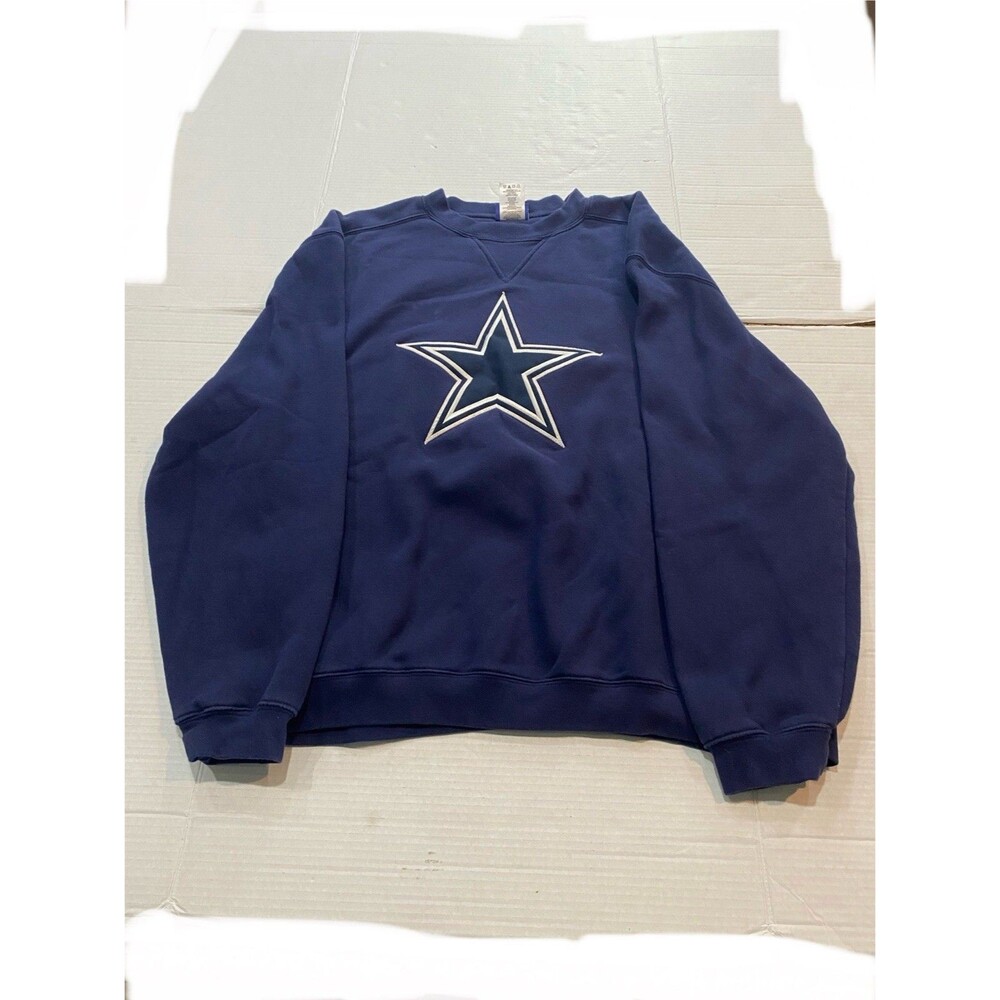 Vintage Y2K Reebok Dallas Cowboys Football NFL Navy Sweatshirt Large